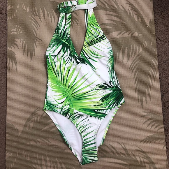 Palm print One piece swimsuit - Picture 1 of 2